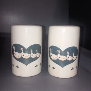 Vintage Geese CBK Salt Peper Shakers Cottagecore Granny 1986